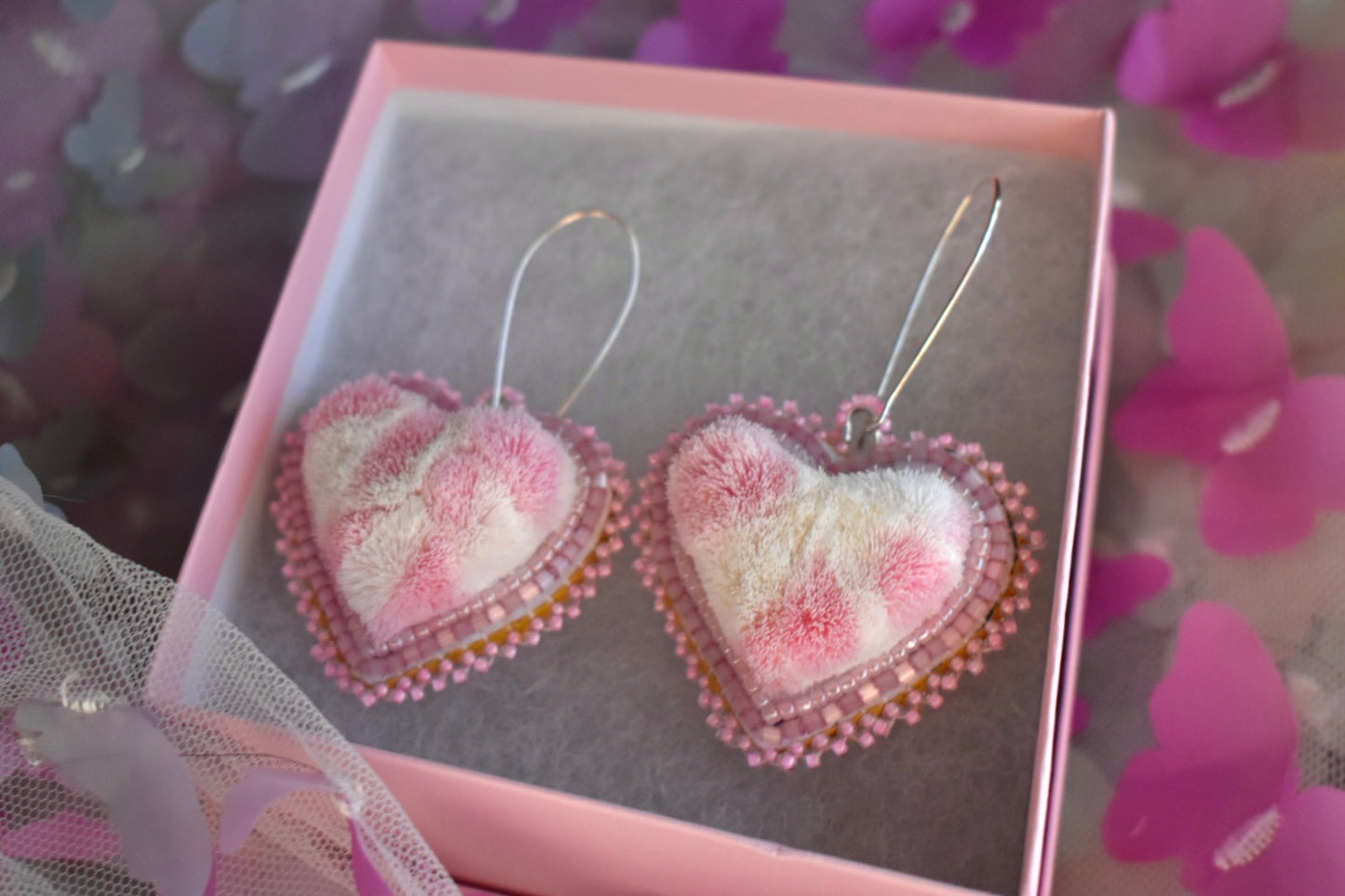 Pink Caribou Tufted Heart