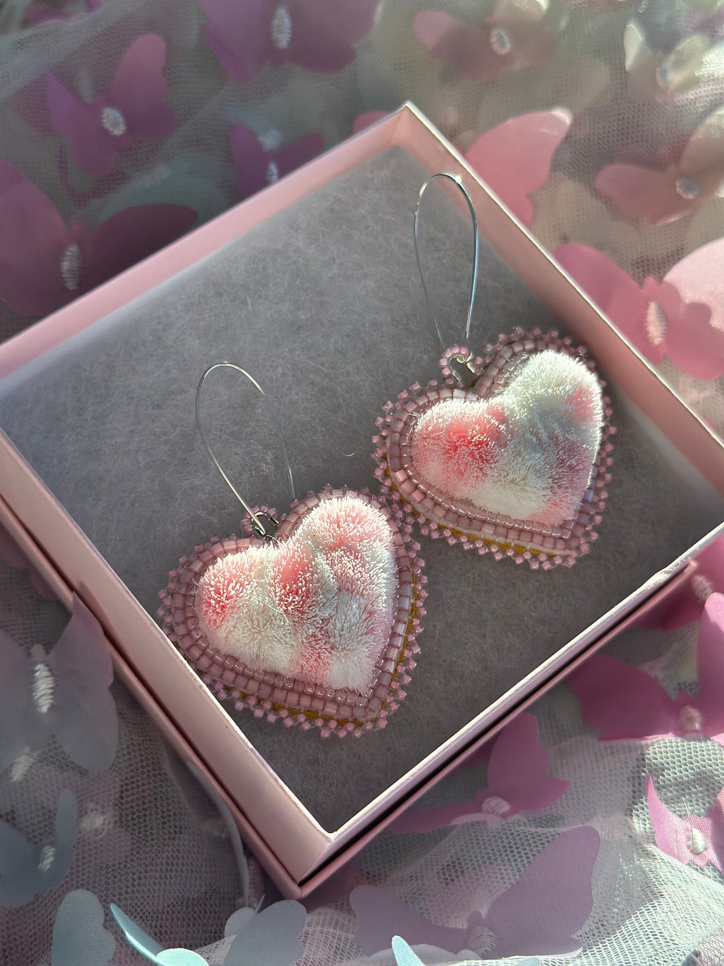 Pink Caribou Tufted Heart