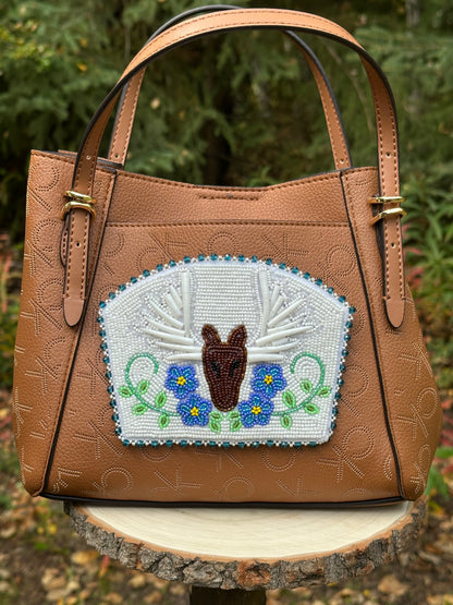 Beaded Forget-Me-Not/Moose Purse