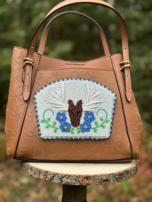 Beaded Forget-Me-Not/Moose Purse